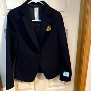 Dennis Women’s 2 Regular Navy Blazer Suit Jacket Button Lined Long Sleeve Short